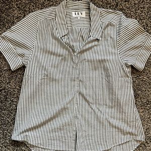 Striped, short-sleeve button up shirt